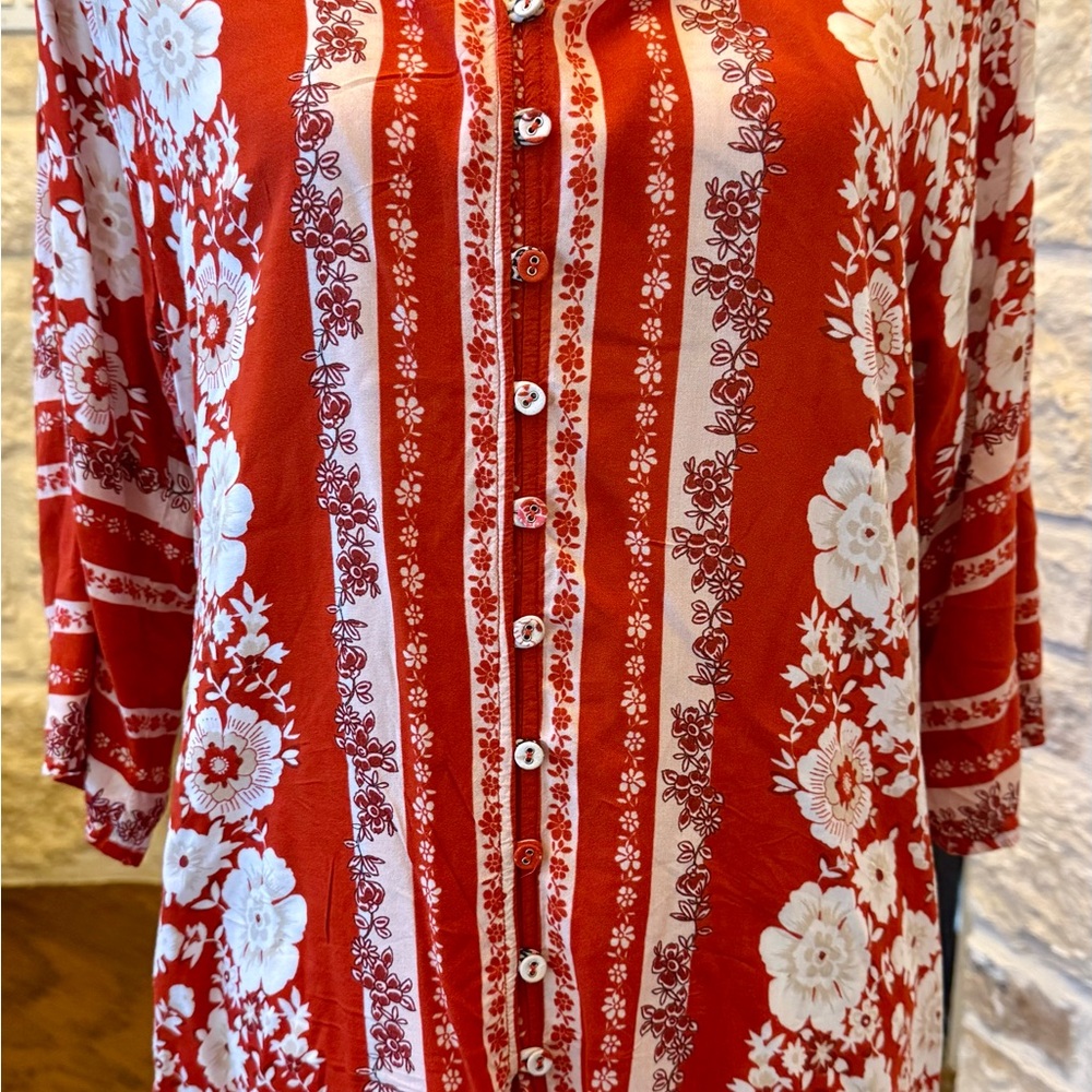 Johnny Was Embroidered Floral blouse